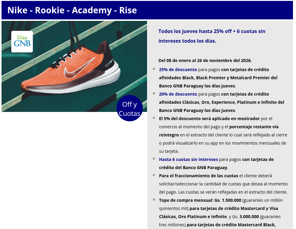 GNB - NIKE ROOKIE ACADEMY RISE ENE NOV 2026